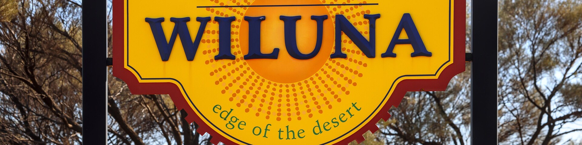 Welcome sign to the Shire of Wiluna, Western Australia Outback