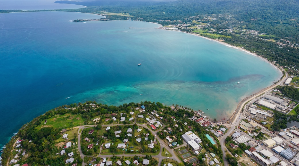 Aerial Drone Above Wewak City, East Sepik Province, Papua New Guinea.