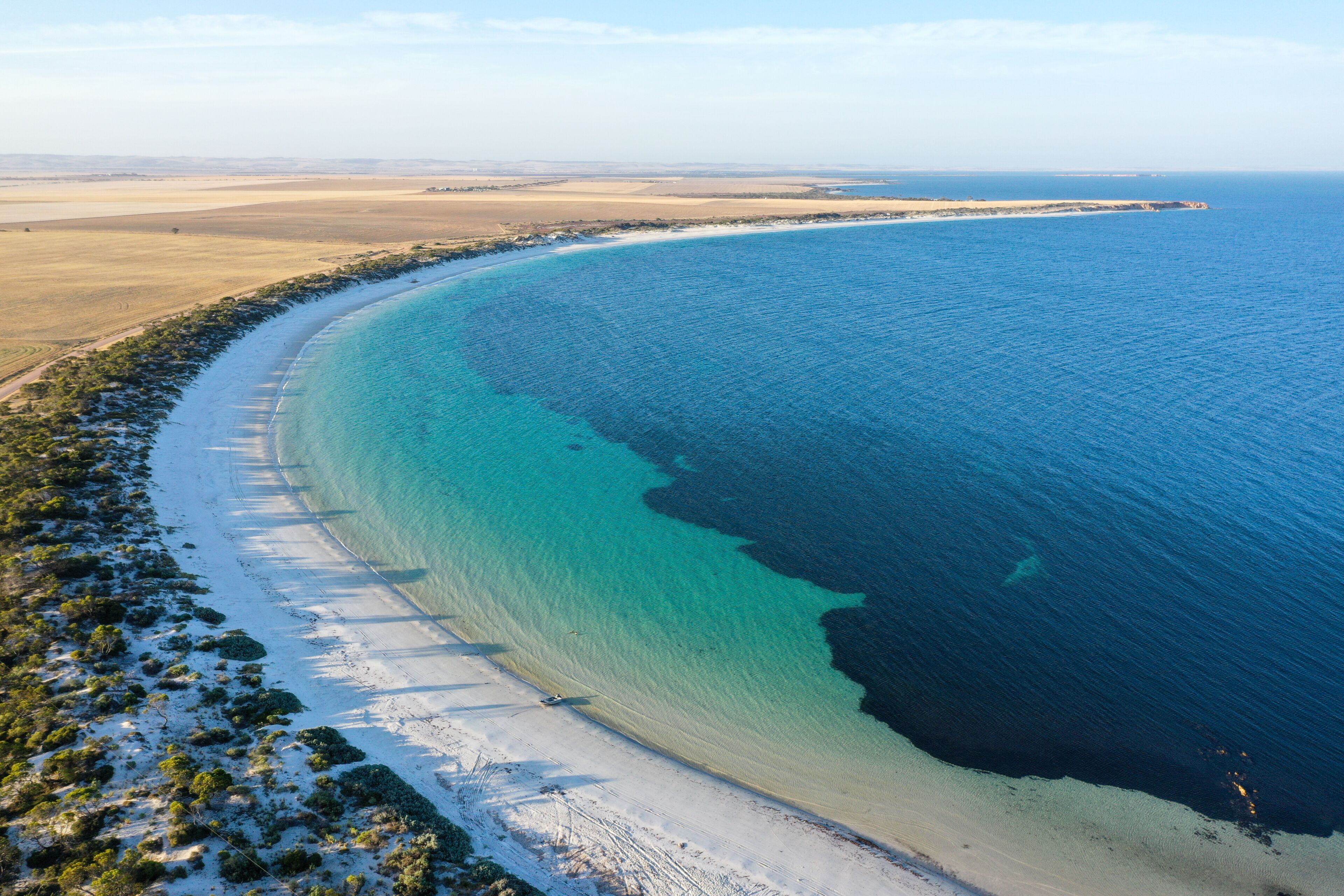 White sandy beach. Thuruna Beach. Eyre Peninsula. South Australia.