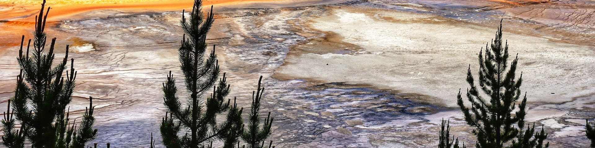 Spectacular panoramic views of Grand Prismatic Geyser in Yellowstone National Park, Wyoming Montana. Midway Geyser Basin. Great hiking. Summer wonderland to watch natural landscape. Geothermal.