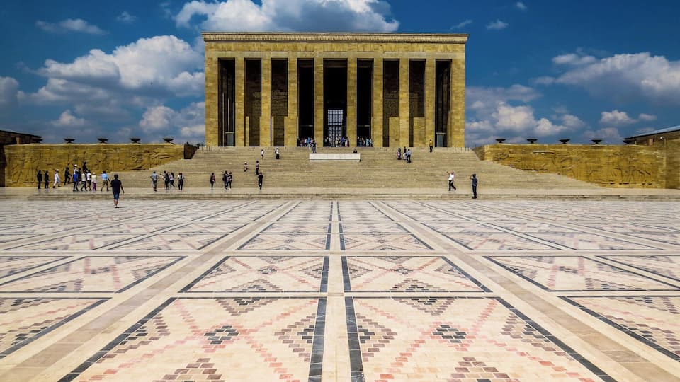 Anıtkabir (memorial tomb) is the mausoleum of Mustafa Kemal Atatürk, the leader of the Turkish War of Independence and the founder and first President of the Republic of Turkey, Ankara, Turkey.