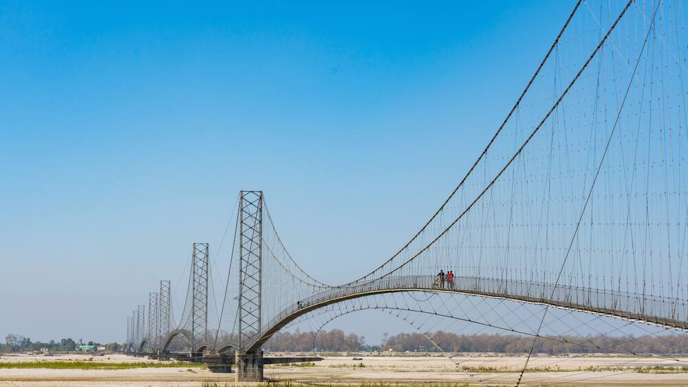 Long Suspension Bridge Kanchanpur Dodhara Chadani Bridge of Mahakali River in Mahendranagar, Nepal