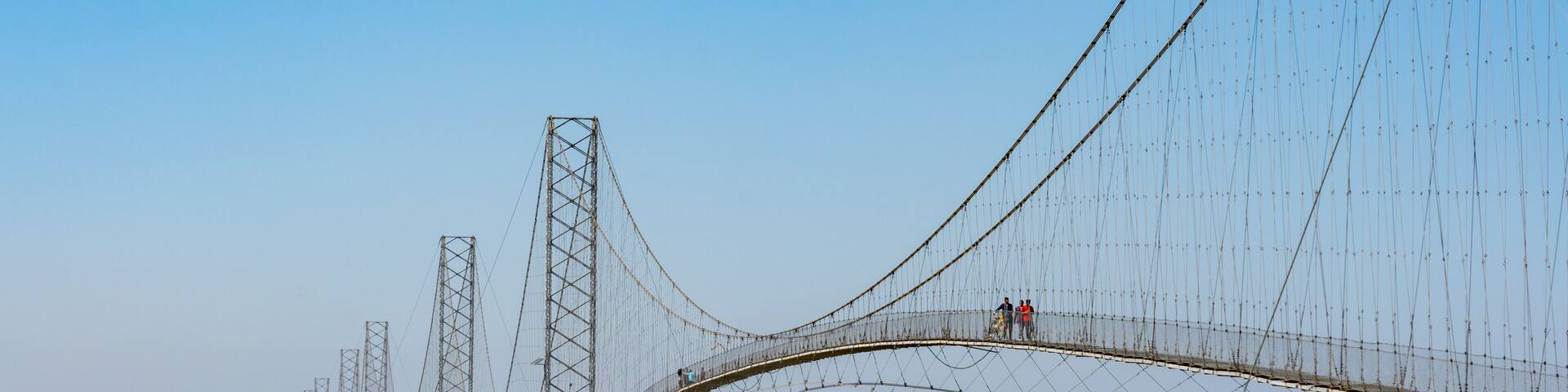 Long Suspension Bridge Kanchanpur Dodhara Chadani Bridge of Mahakali River in Mahendranagar, Nepal