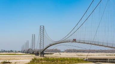 Long Suspension Bridge Kanchanpur Dodhara Chadani Bridge of Mahakali River in Mahendranagar, Nepal