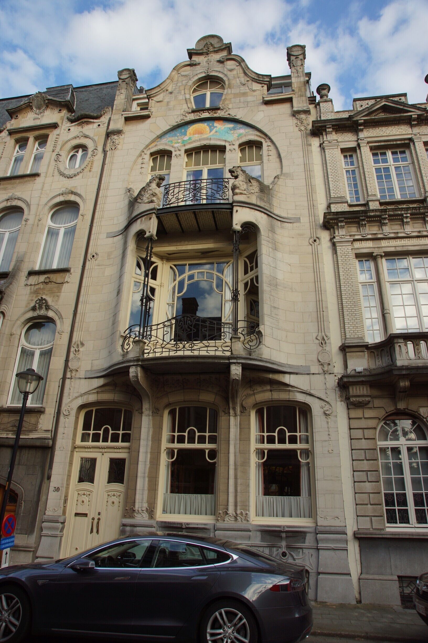 Art Nouveau building front.
