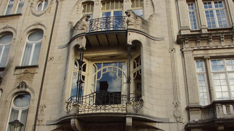 Art Nouveau building front.