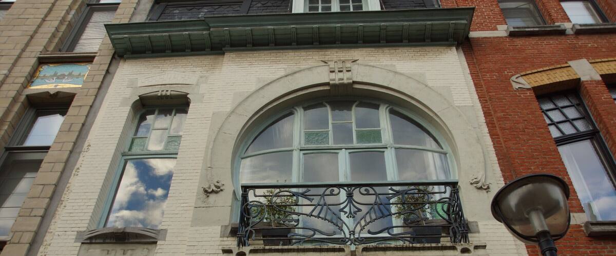 Beautiful Art Nouveau window and balcony.
