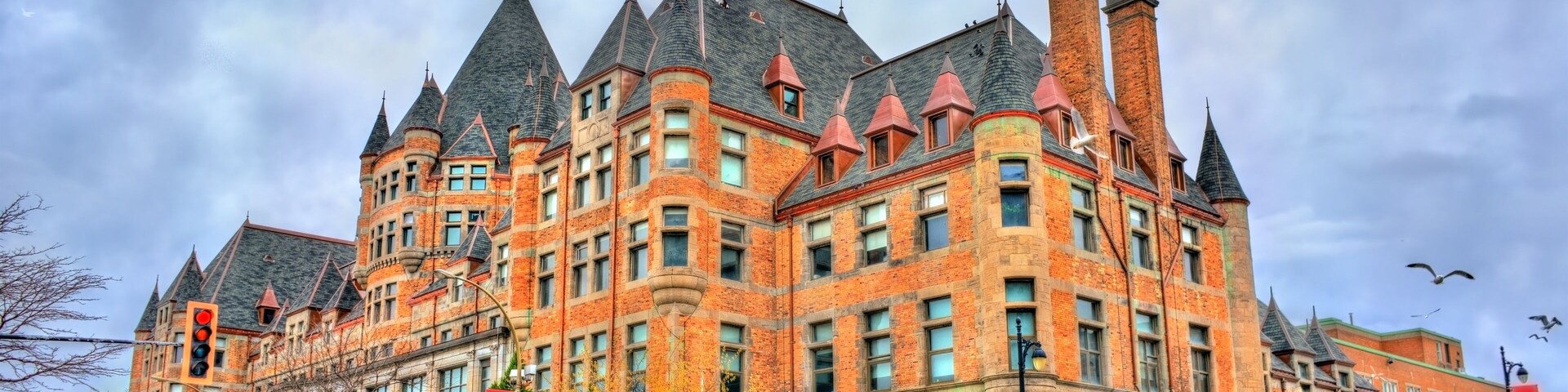 Place Viger, a historic hotel and train station in Montreal - Quebec, Canada.