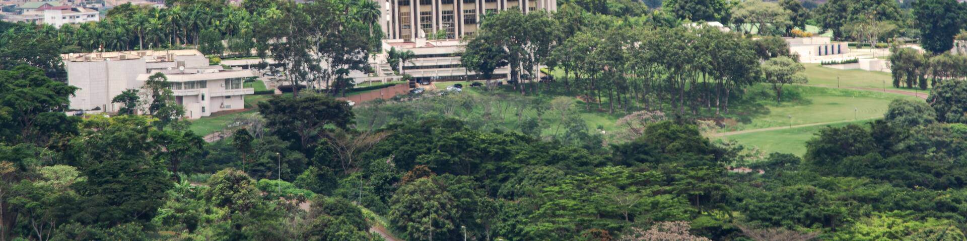 Aerial view of the presidential palace in Cameroon