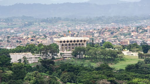 Aerial view of the presidential palace in Cameroon