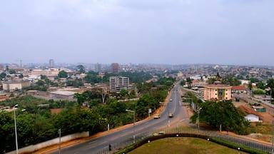 Aerial cityscape view to Yaounde, the capital of Cameroon