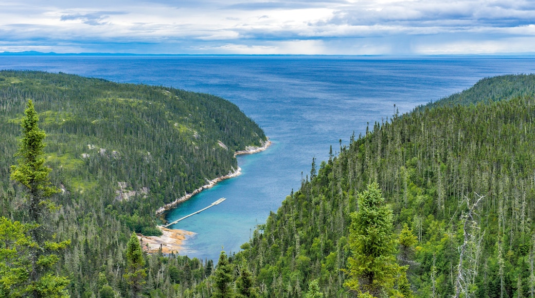 View from St Pancrace Belvedere on the St Pancrace Fjard, near Baie Comeau, Cote Nord of Quebec, Canada
