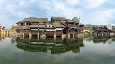 the beautiful ancient town of Lizhuang on the lake, Yibin City, Sichuan Province, China