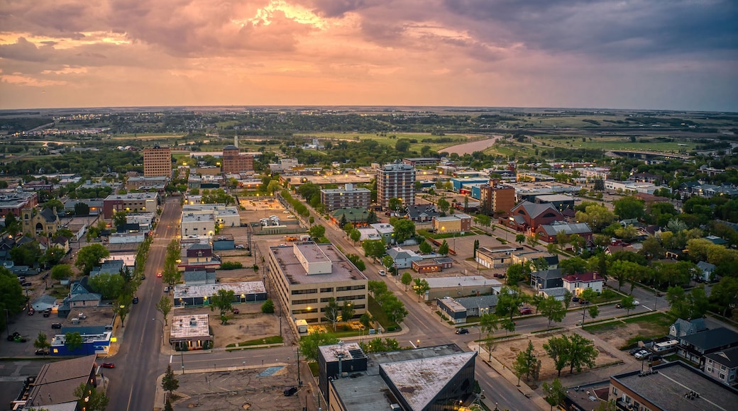 Aerial View of Brandon, Manitoba at Sunset