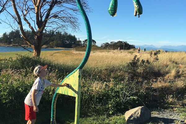 Snake shower at Pipers Lagoon in Nanaimo.