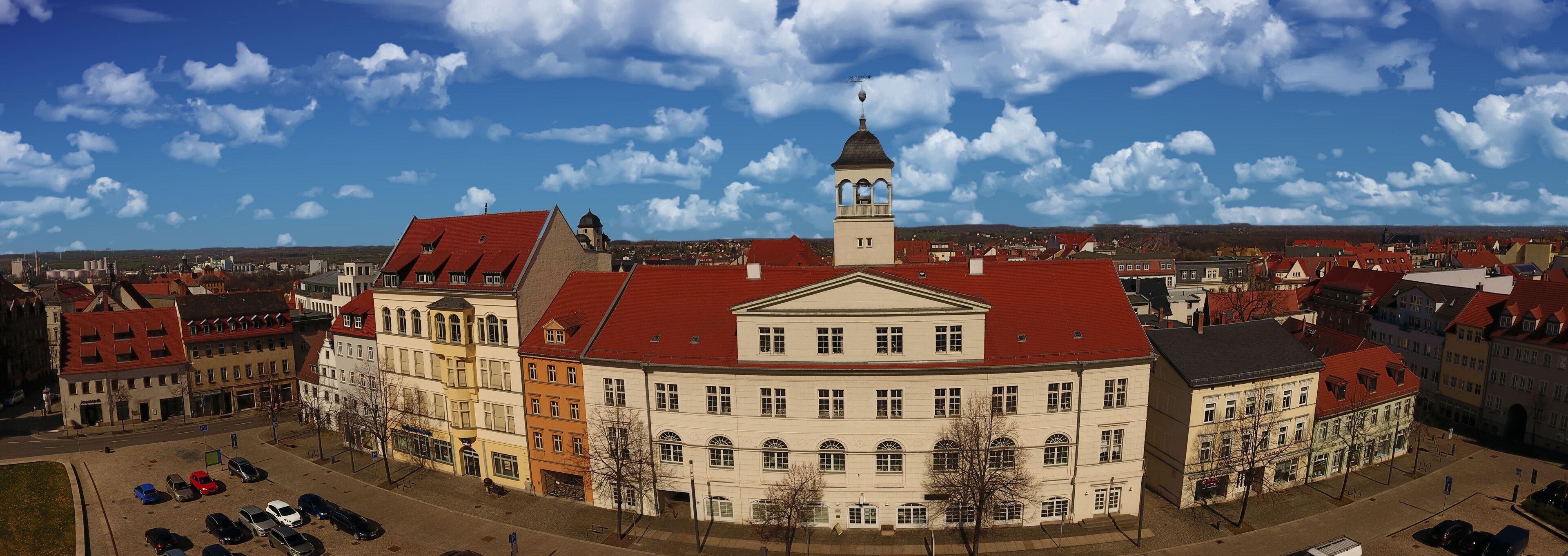 Zeitz aerial view old town germany Saxony-Anhalt