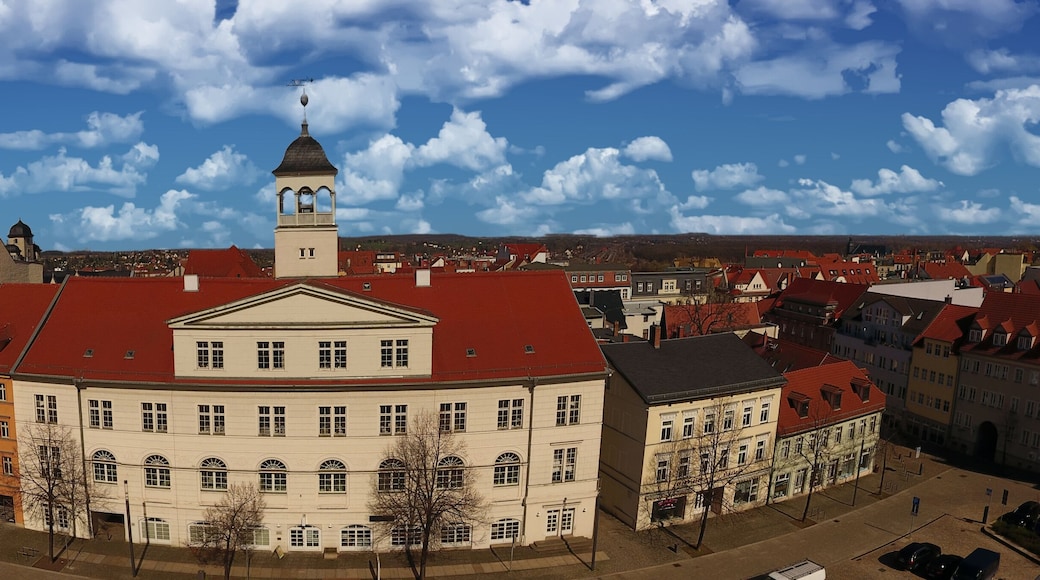 Zeitz aerial view old town germany Saxony-Anhalt