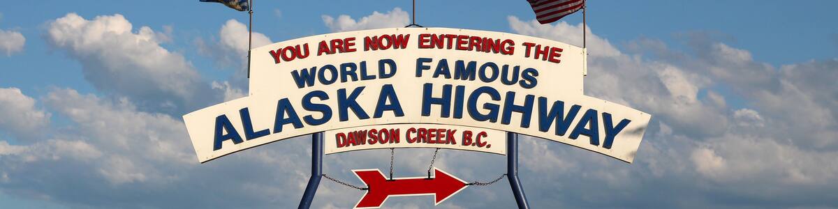 Alaska Highway sign (mile 0) in Dawson Creek