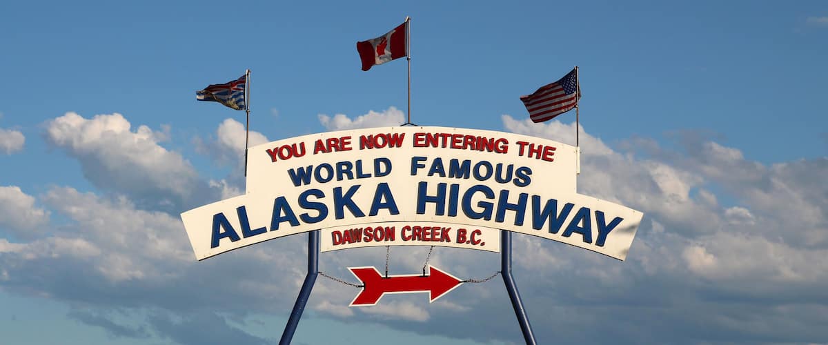 Alaska Highway sign (mile 0) in Dawson Creek