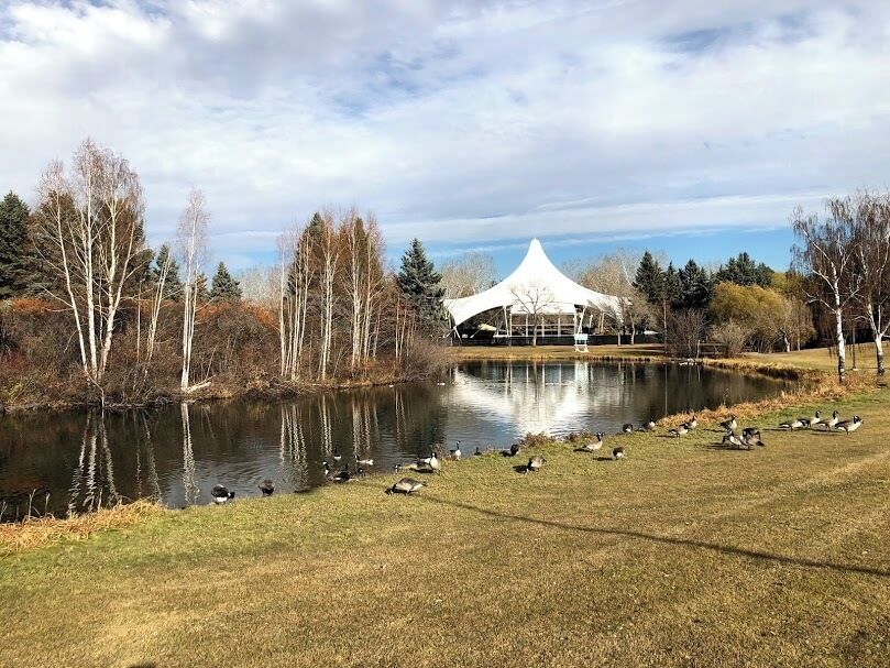 Seen in the background is the Heritage Amphitheatre, which is western Canada's largest outdoor amphitheatre used for musical, dramatic, and other performances. In winter the lake is used as a skating rink.

#Edmonton #Hawrelak #park #amphitheatre #lake #reflection #geese
#GreatOutdoors