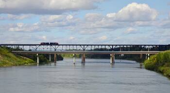The North Saskatchewan River in Edmonton, Alberta.