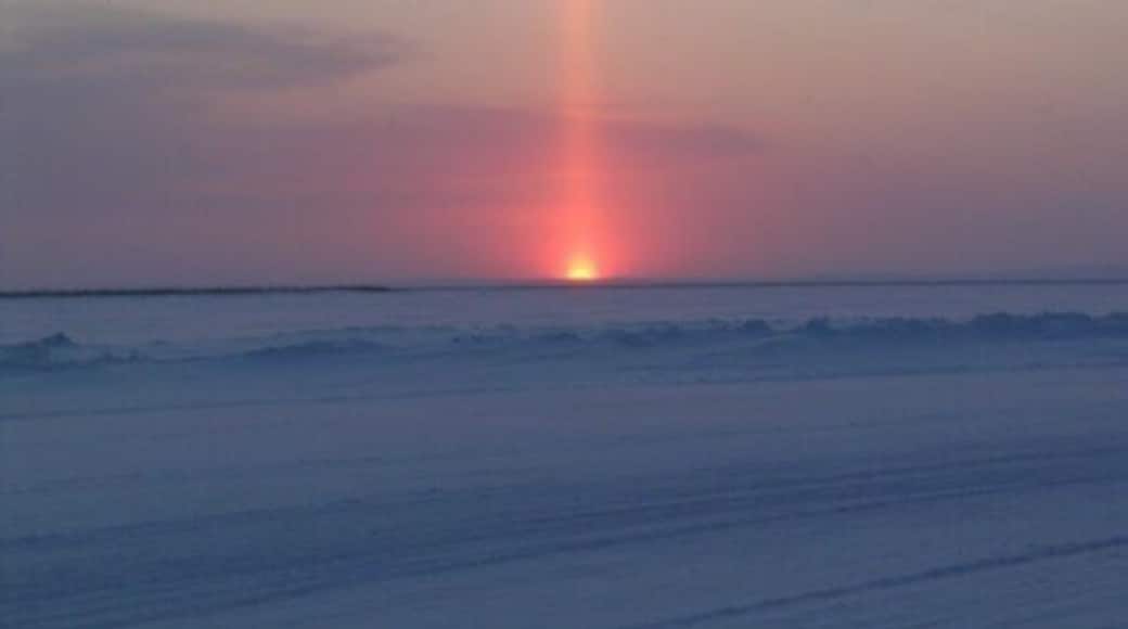 #snow. Sunset. On the ice road. On the way back to Inuvik from Tuk.