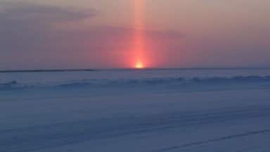#snow. Sunset. On the ice road. On the way back to Inuvik from Tuk.