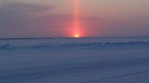 #snow. Sunset. On the ice road. On the way back to Inuvik from Tuk.