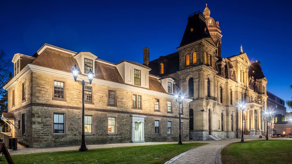 Canada, Central New Brunswick, Fredericton. Exterior of New Brunswick Provincial Legislative Building.