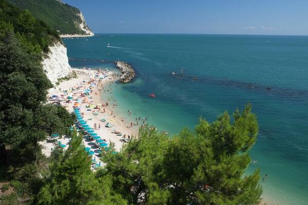 Monte Conero, a paradise in the south of Ancona, is truly unique. Here you'll find rock caves and white limestone cliffs totally unlike any other of the Adriatic