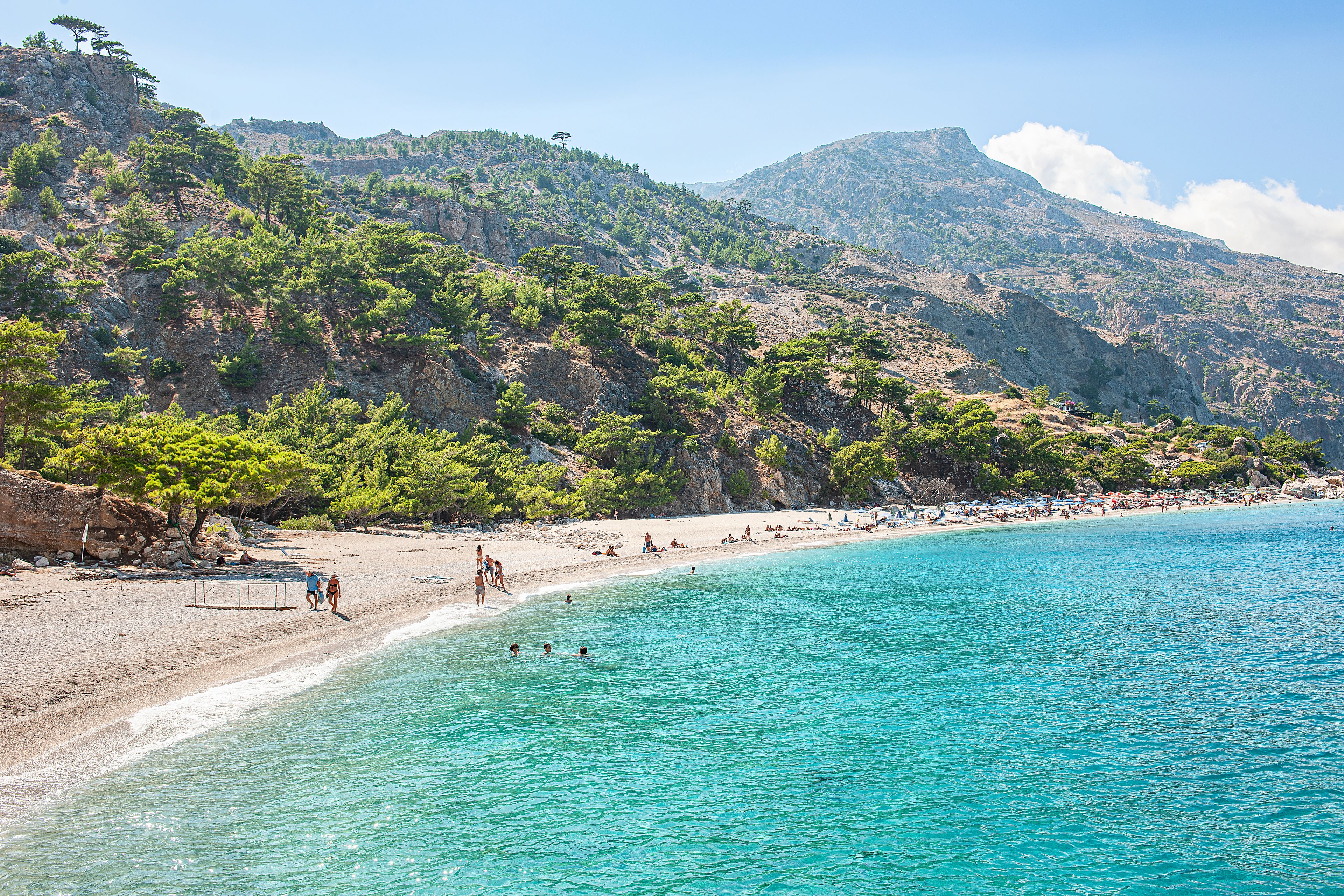 Badestrand auf der Insel Karpathos, Dodekanes, Griechenland