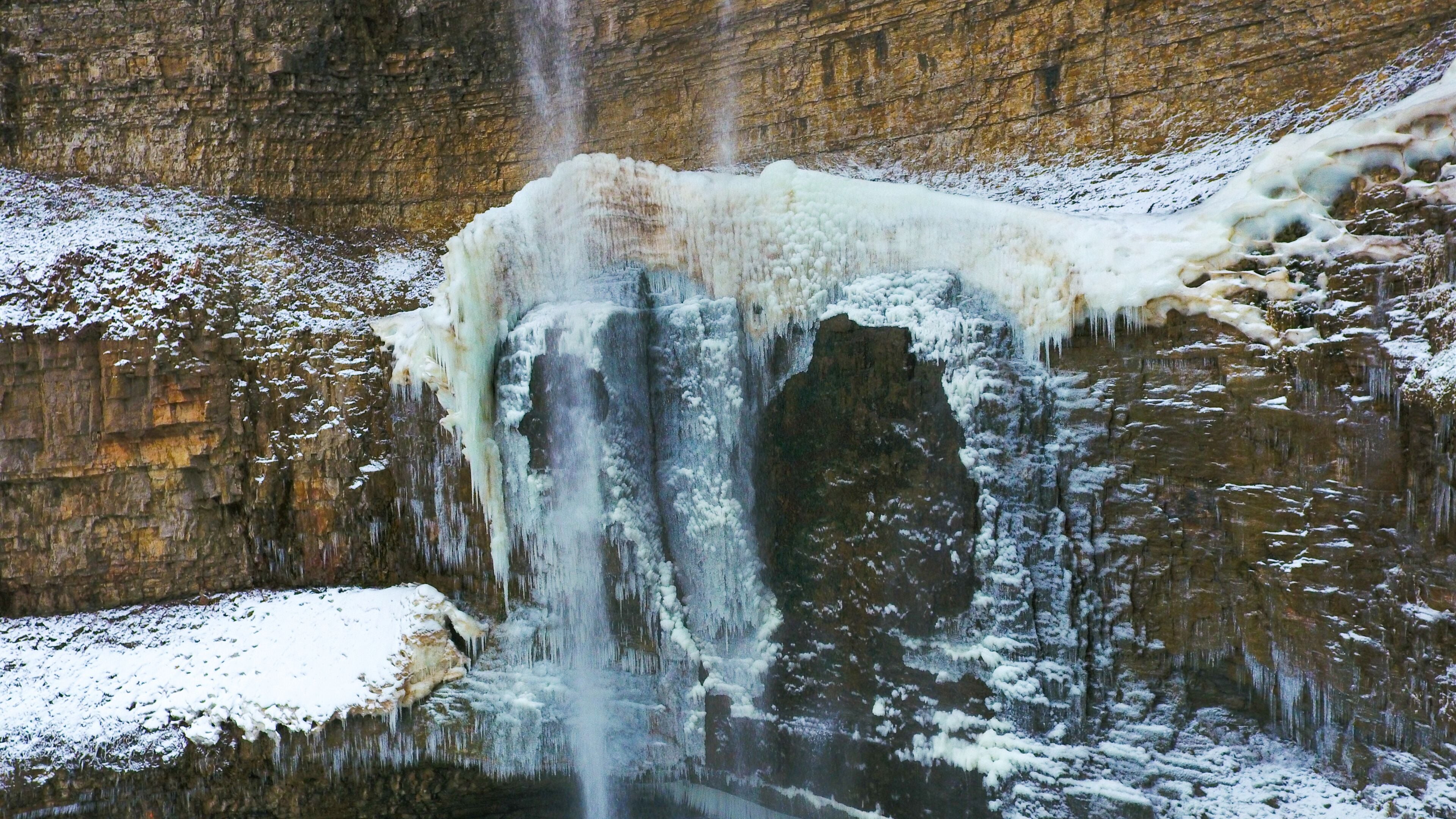 Aerial view of Tews Falls in Hamilton, Ontario