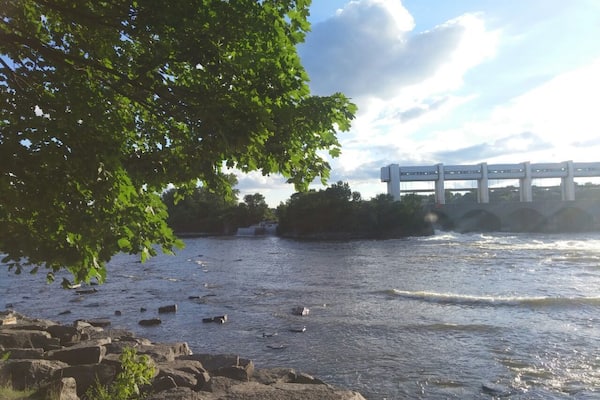 Hydro electric plant by St Lawrence River. Nice view from biking path #lifeatExpedia