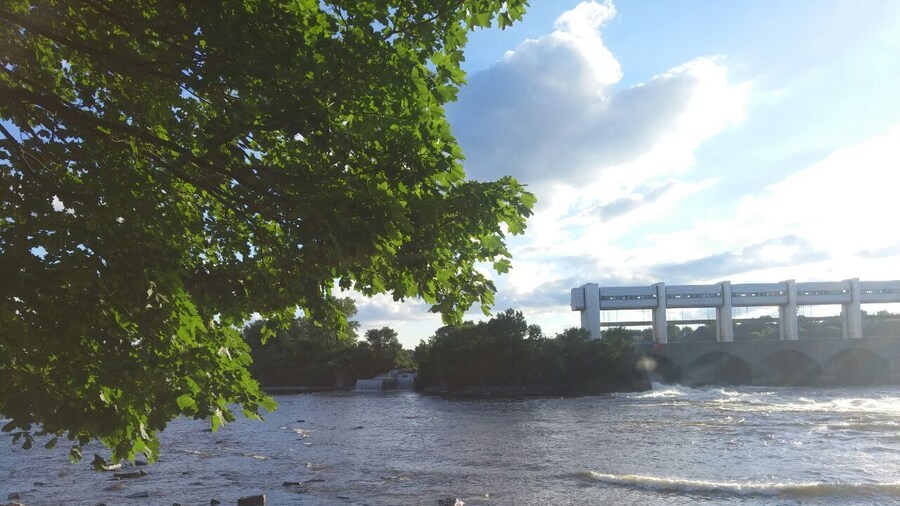 Hydro electric plant by St Lawrence River. Nice view from biking path #lifeatExpedia