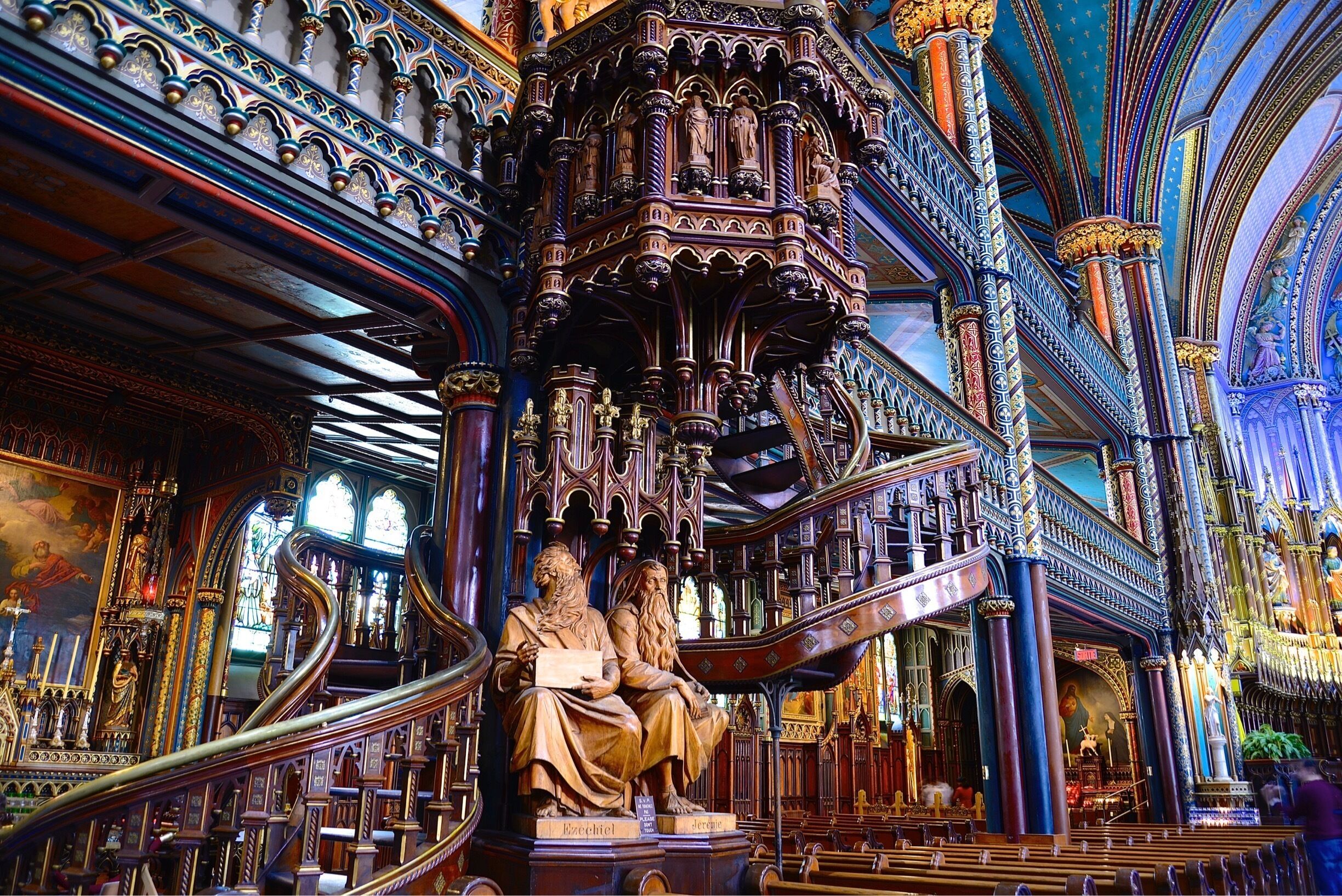 National Historic Sites of Canada: Basilique Notre-Dame de Montréal

This jewel of Québec’s religious heritage was built by the Sulpicians over the years 1824 to 1829, to serve as a parish church. It is one of the oldest examples of Gothic Revival religious architecture in Canada. At the time it was built, it was a daring, innovative edifice on a scale unequalled anywhere else in North America. The Basilica is also one of the major tourist attractions in Montréal.
 #Montreal #cathedral #Canada #Quebec #OldMontreal #basilica #NorthAmerica #NewFrance #details 