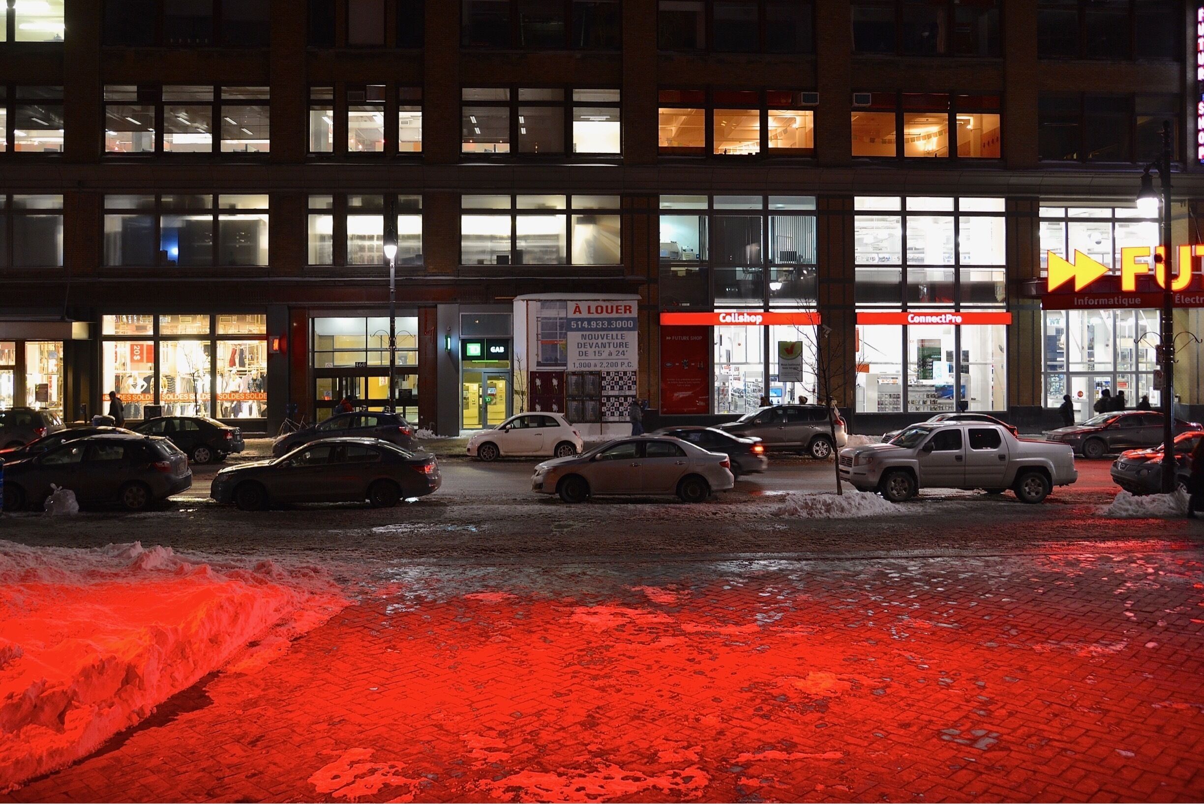 #Red light show in front of St. James United Church, Downtown Montréal.
#Canada #Quebec #Montreal #church #NorthAmerica #lightshow 