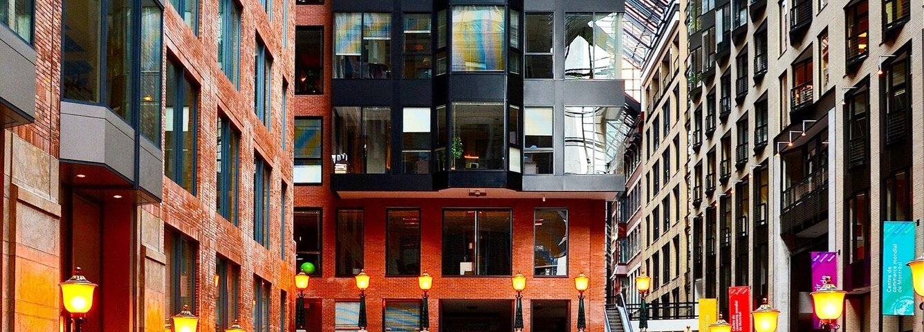 Beautiful fountain and reflecting pool at open space.
Centre de Commerce Mondial de Montréal / World Trade Centre Montréal is an office and hotel complex located in the Quartier international district of Montreal, the second largest French speaking city in the world.
#reflection #Montreal #Quebec #Reflections #NorthAmerica #Canada #architecture #perspectives
