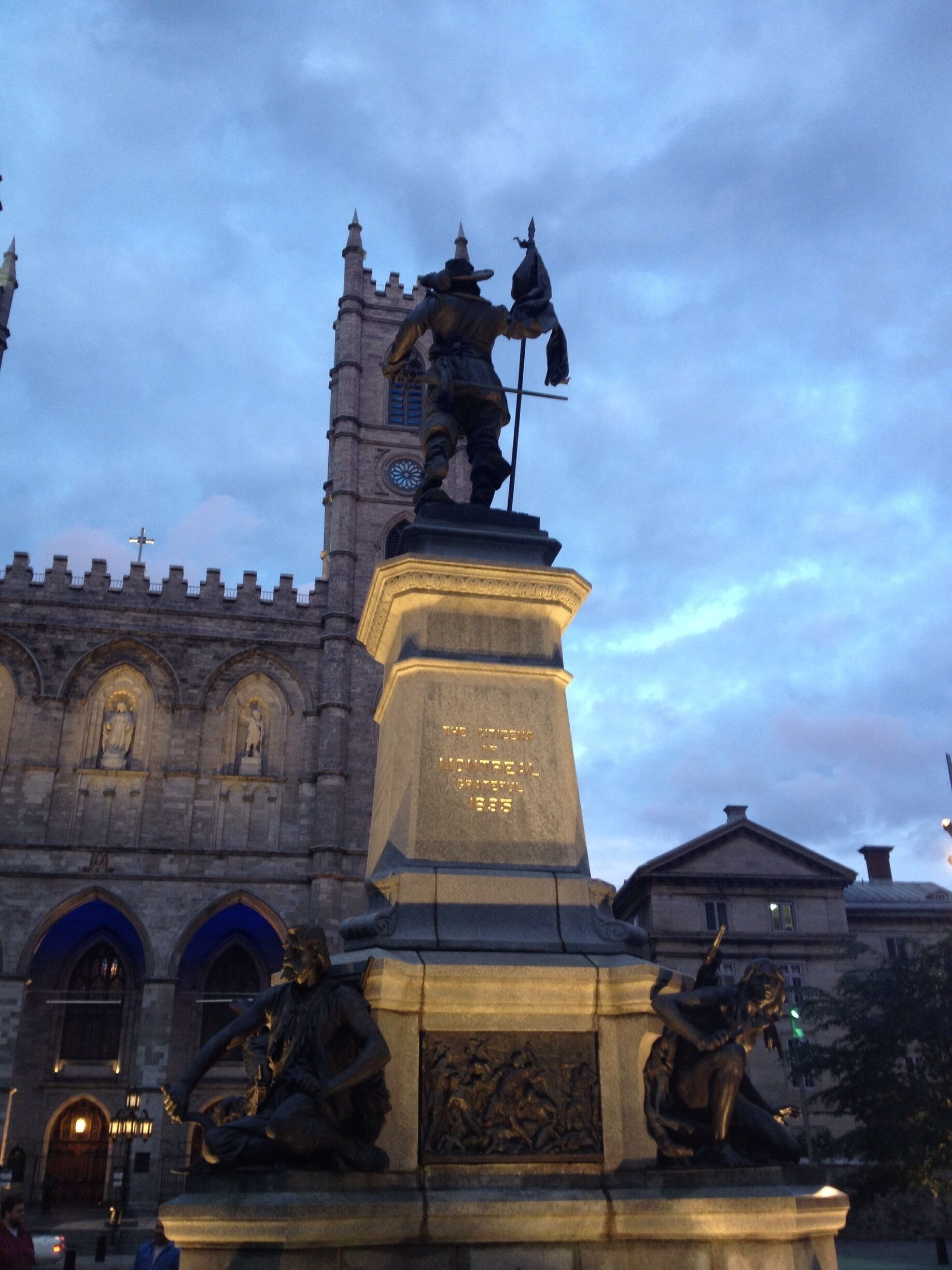 Norte Dame Basilica of Montreal at night 
