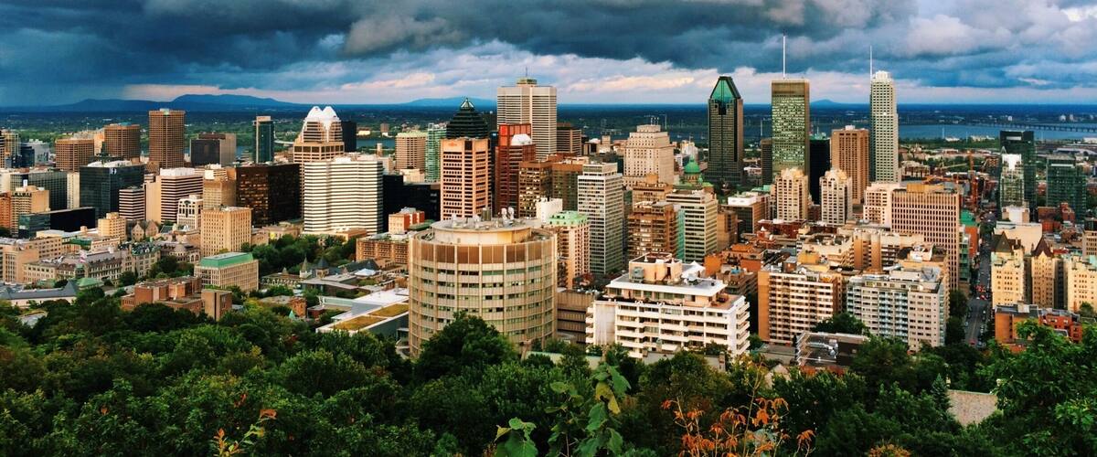 Lovely #views from the top of the park. You can see downtown Montreal and the rivers beyond it. Very dramatic with the cloudy skies. #cityscape #canada #montreal