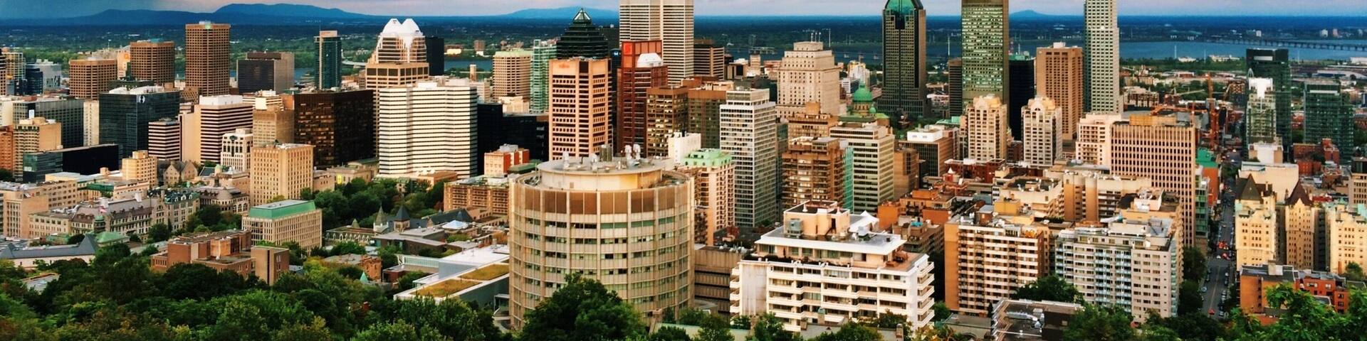 Lovely #views from the top of the park. You can see downtown Montreal and the rivers beyond it. Very dramatic with the cloudy skies. #cityscape #canada #montreal