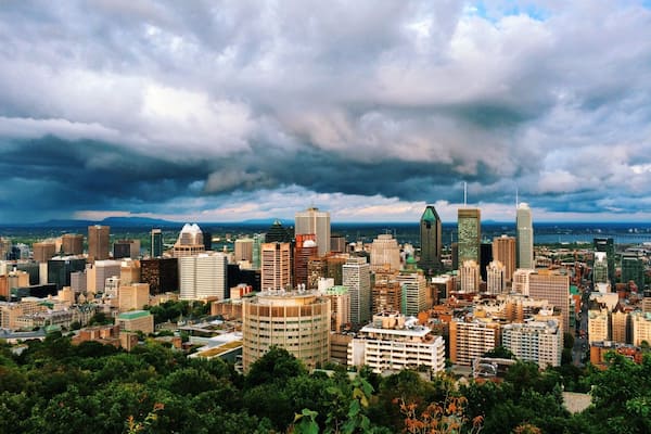 Lovely #views from the top of the park. You can see downtown Montreal and the rivers beyond it. Very dramatic with the cloudy skies. #cityscape #canada #montreal