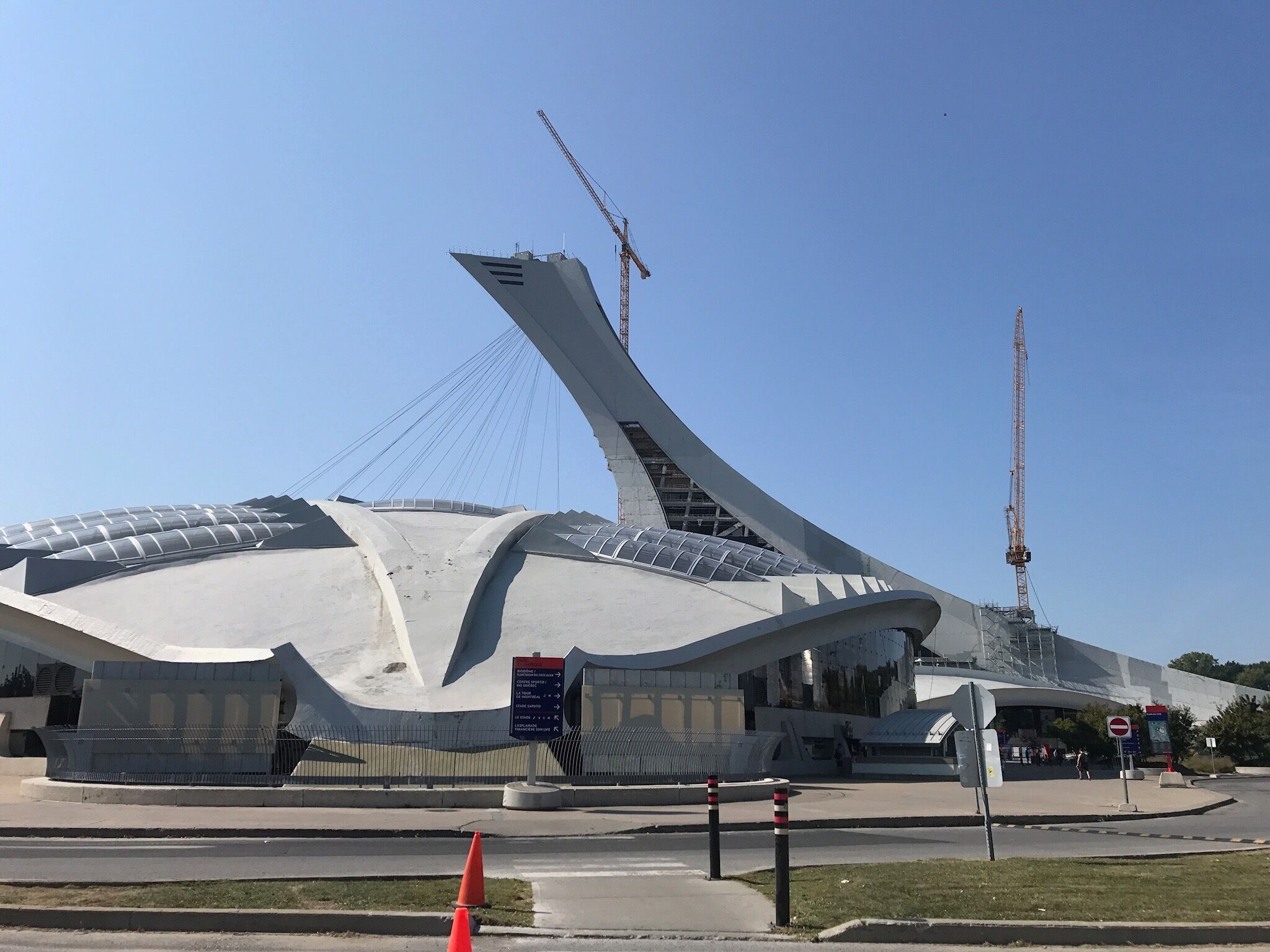 The old Montreal Olympic Stadium converted into a bio dome.    