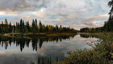 Beautilful landscape from north of Canada at the end of automn