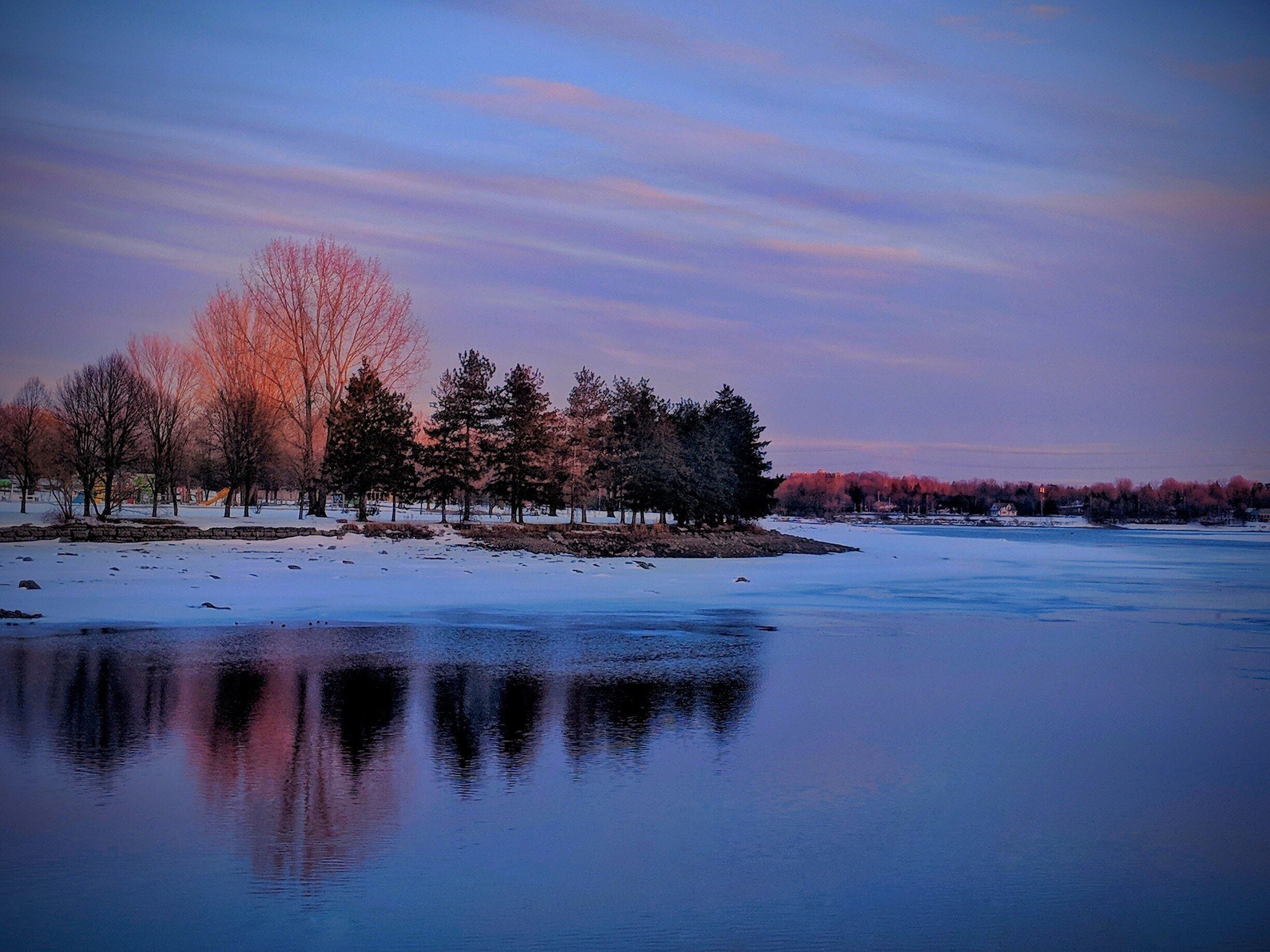 Wonderful winter sunset as the light hit the tree tops....Alpine glow of a dead tree:-)