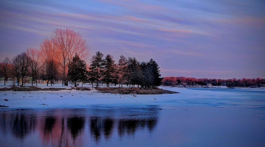 Wonderful winter sunset as the light hit the tree tops....Alpine glow of a dead tree:-)