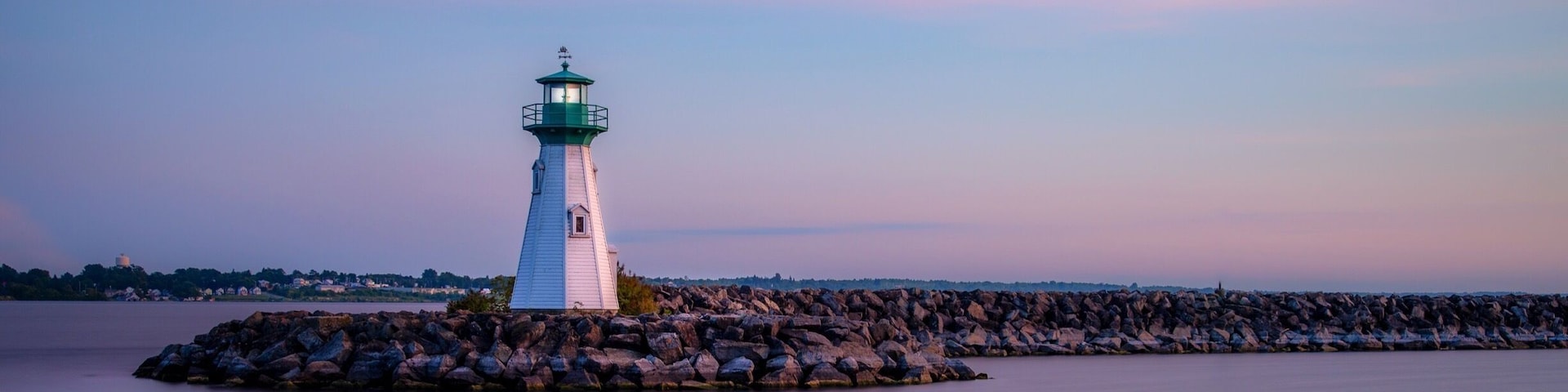 Lighthouse by the marina in Prescott, Ontario