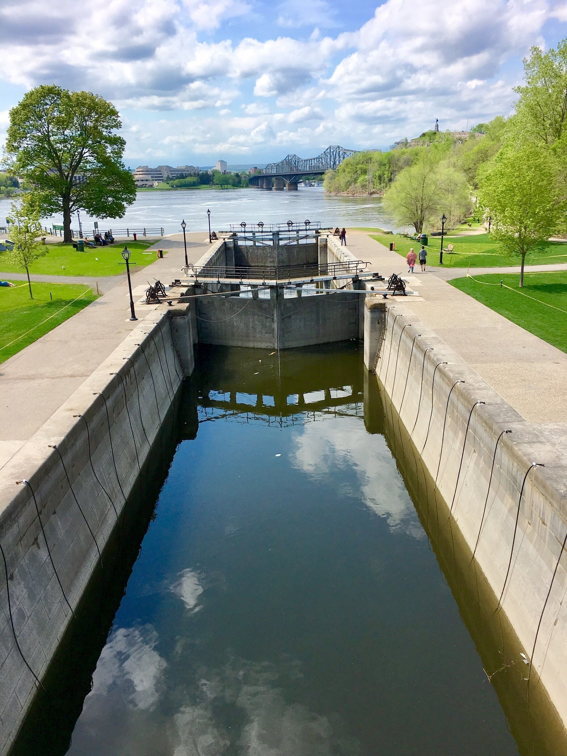 UNESCO World Heritage Site: Rideau Canal - Ottawa Lock, Ottawa, Canada 
The Rideau Canal connects Ottawa on the Ottawa River to Kingston on Lake Ontario. It is 202 kilometres in length. The canal was opened in 1832 as a precaution in case of war with the United States. It remains in use today primarily for pleasure boating, with most of its original structures intact. It is the oldest continuously operated canal system in North America. (Wikipedia)
#UNESCOWorldHeritageSite #InStone #NorthAmerica #Canada #Ottawa #Ontario #canal #RideauCanal #lock #perspective