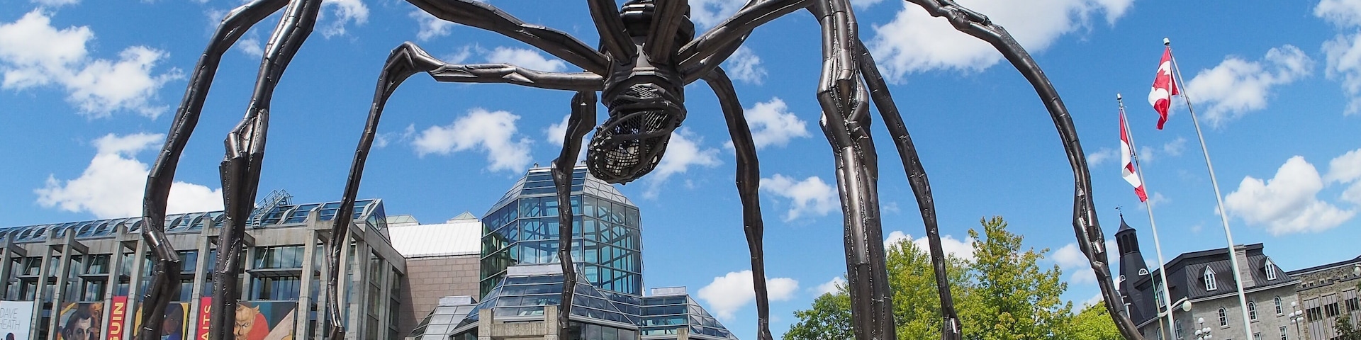 Mamma is a bronze, stainless steel and marble sculpture by the artist Louise Bourgeois which was placed outside the National Gallery of Canada in 1999. The sculpture, which depicts a spider is among the world's largest, measuring over 30 ft high and over 33 ft wide. It includes a sac containing 32 marble eggs.