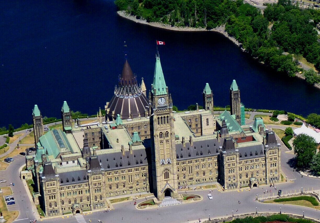 A helicopter view of Canada's Parliament.
Canada's Aviation and Space Museum offers helicopter rides over downtown Ottawa and the Gatineau Park.  Definitely worth the splurge!  #architecture