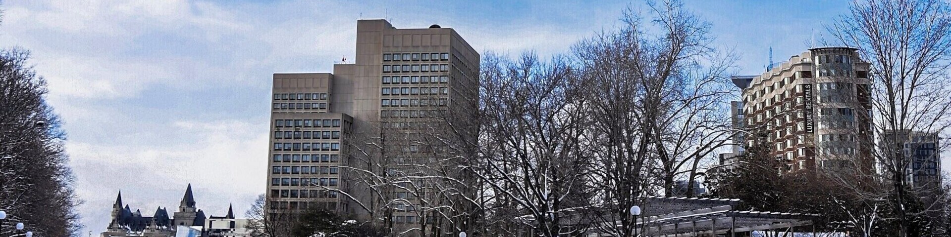 Rideau canal in winter, the largest skate rink in the world. Ottawa. Canada.